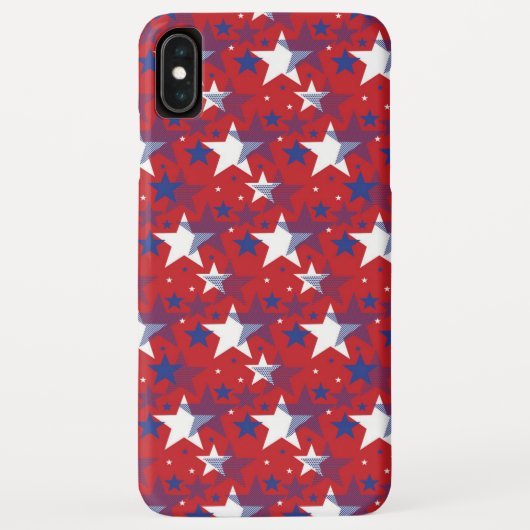 Patriottisch blauw en witte sterren Case-Mate iPhone case (Achterkant)