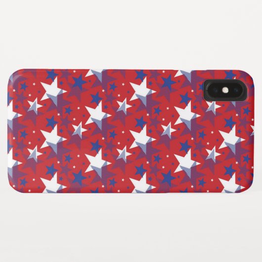 Patriottisch blauw en witte sterren Case-Mate iPhone case (Achterkant (horizontaal))