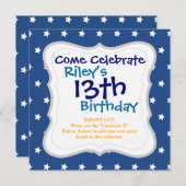 Patriottisch blauw en witte sterren Vrijheid Kaart (Voorkant / Achterkant)