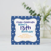 Patriottisch blauw en witte sterren Vrijheid Kaart (Staand voorkant)