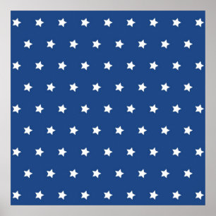 Patriottisch blauw en witte sterren Vrijheid Poster