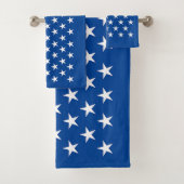 Patriottisch blauw met 50 witte sterren Amerikaans Bad Handdoek (Insitu)
