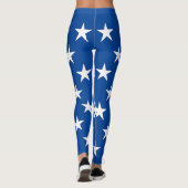 Patriottisch blauw met 50 witte sterren Amerikaans Leggings (Achterkant)