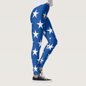 Patriottisch blauw met 50 witte sterren Amerikaans Leggings (Rechts)