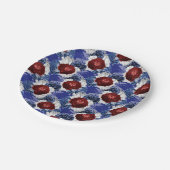 Patriottisch blauw rood Rose Bouquet Papieren Bordje (Gekanteld)