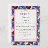 Patriottisch blauw rood Rose Bouquet Vrijgezellenf Kaart (Voorkant)