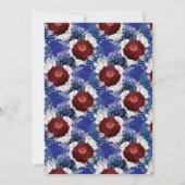 Patriottisch blauw rood Rose Bouquet Vrijgezellenf Kaart (Achterkant)