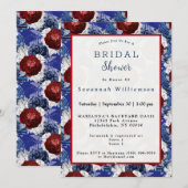 Patriottisch blauw rood Rose Bouquet Vrijgezellenf Kaart (Voorkant / Achterkant)