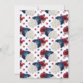 Patriottisch blauw Rood Star Rose Bouquet Birthday Kaart (Achterkant)