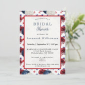 Patriottisch blauw rood Star Rose Bouquet Vrijgeze Kaart (Staand voorkant)