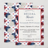 Patriottisch blauw rood Star Rose Bouquet Vrijgeze Kaart (Voorkant / Achterkant)