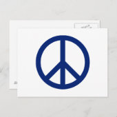 Patriottisch blauw vredessymbool briefkaart (Voorkant / Achterkant)