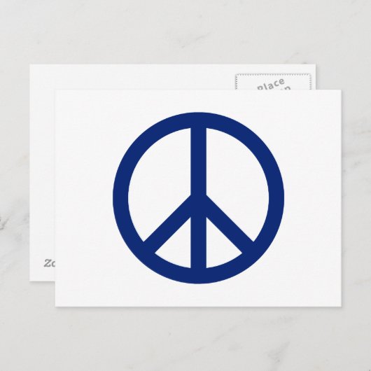 Patriottisch blauw vredessymbool briefkaart (Voorkant / Achterkant)