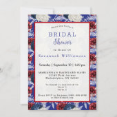 Patriottisch blauw wit rood rozenrood Vrijgezellen Kaart (Voorkant)