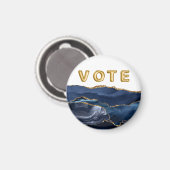 Patriottisch Blauwe Goud Agate Stem Magneet (Voorkant / Achterkant)