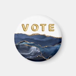 Patriottisch Blauwe Goud Agate Stem Magneet