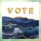 Patriottisch Blauwe Goud Agate Stem Raamsticker (Vel 3)