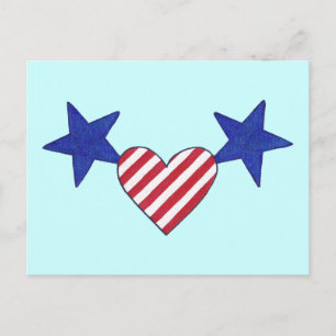 Patriottisch Blauwe Sterren Rood en Witte Strepen Briefkaart