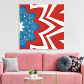 Patriottisch bloemencaleidoscoop ontwerp canvas afdruk (Insitu (Woonkamer))
