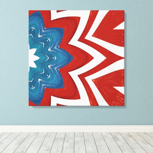 Patriottisch bloemencaleidoscoop ontwerp canvas afdruk (Insitu (Houten vloer))
