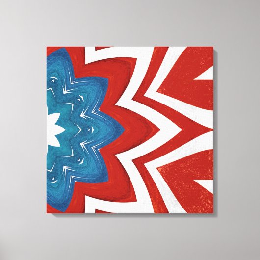 Patriottisch bloemencaleidoscoop ontwerp canvas afdruk (Voorkant)