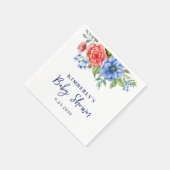 Patriottisch Bloemenrood Wit Blauw Baby shower Servet (Hoek)