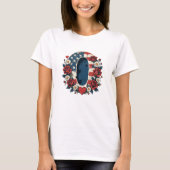 Patriottisch bloemletter O kransontwerp T-shirt (Voorkant)