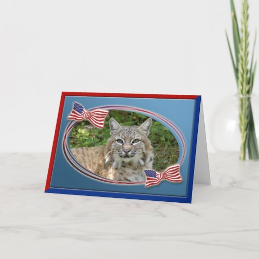 Patriottisch-Bobcat-030 Feestdagen Kaart (Voorkant)