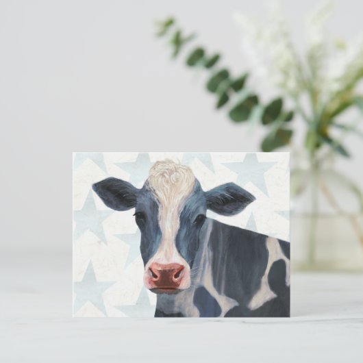 Patriottisch Boerderij - Koe Briefkaart (Staand voorkant)