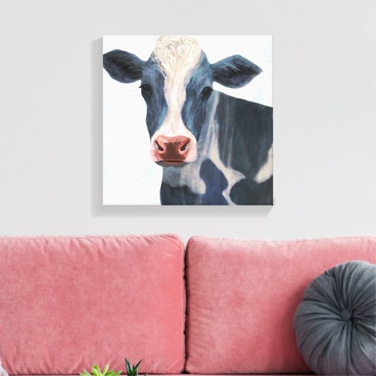 Patriottisch Boerderij - Koe Canvas Afdruk (Insitu (Woonkamer))