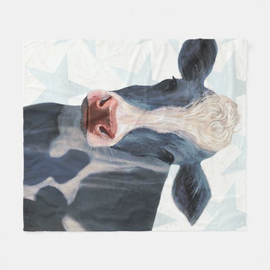 Patriottisch Boerderij - Koe Fleece Deken (Voorkant (Horizontaal))