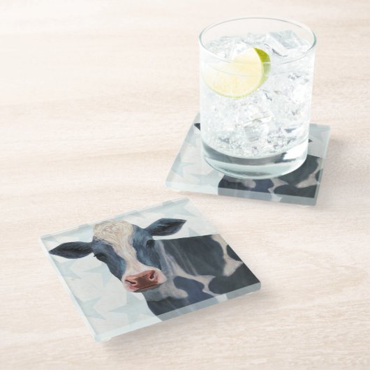 Patriottisch Boerderij - Koe Glazen Onderzetter (Schuin)