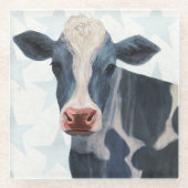 Patriottisch Boerderij - Koe Glazen Onderzetter (Voorkant)