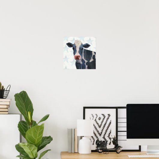 Patriottisch Boerderij - Koe Poster (Thuiskantoor)