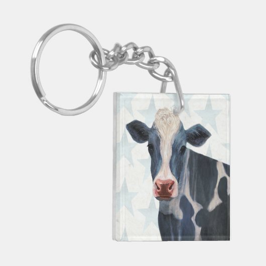 Patriottisch Boerderij - Koe Sleutelhanger (Voorkant Links)