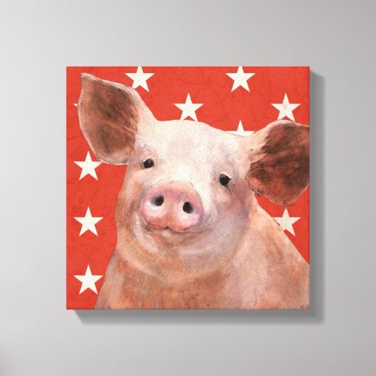 Patriottisch Boerderij - Varkens Canvas Afdruk (Voorkant)