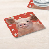 Patriottisch Boerderij - Varkens Kartonnen Onderzetters (Schuin)