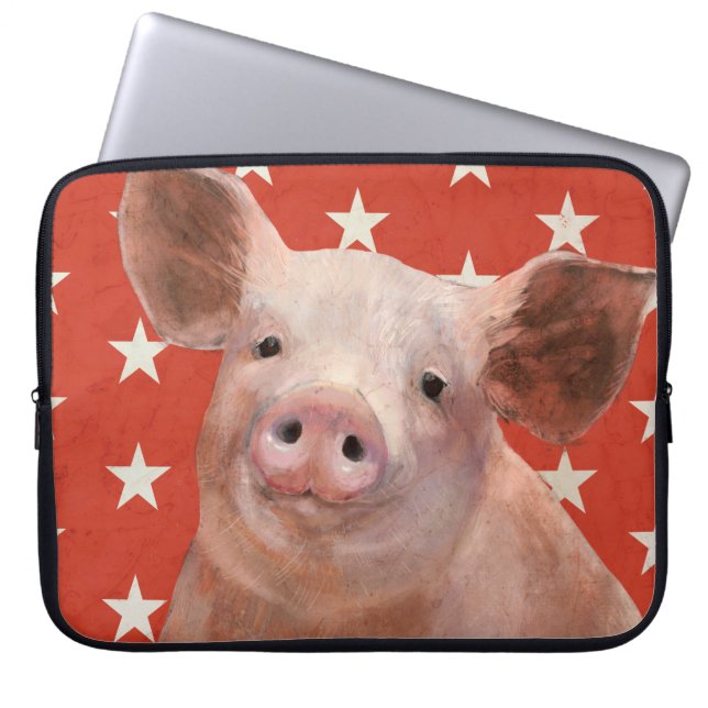 Patriottisch Boerderij - Varkens Laptop Sleeve (Voorkant)