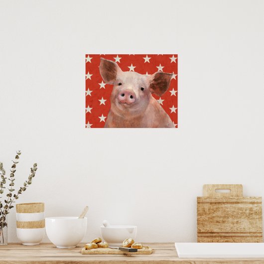 Patriottisch Boerderij - Varkens Poster (Keuken)