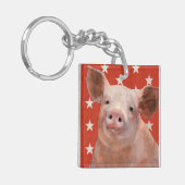 Patriottisch Boerderij - Varkens Sleutelhanger (Voorkant Links)