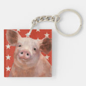 Patriottisch Boerderij - Varkens Sleutelhanger (Achterkant)