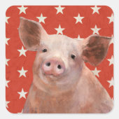 Patriottisch Boerderij - Varkens Vierkante Sticker (Voorkant)