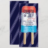 Patriottisch Bombpop Rood Blauw op 4 juli Kaart (Voorkant / Achterkant)