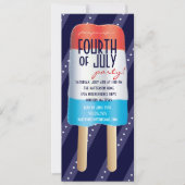 Patriottisch Bombpop Rood Blauw op 4 juli Kaart (Voorkant)