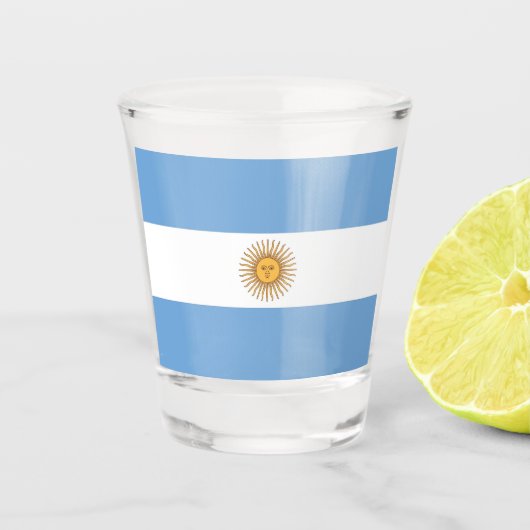 Patriottisch borrelglas met vlag van Argentinië Shot Glas (Voorkant)