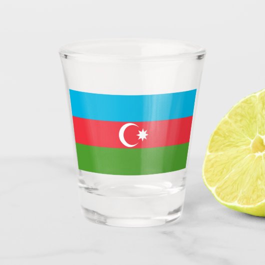 Patriottisch borrelglas met vlag van Azerbeidzjan Shot Glas (Voorkant)