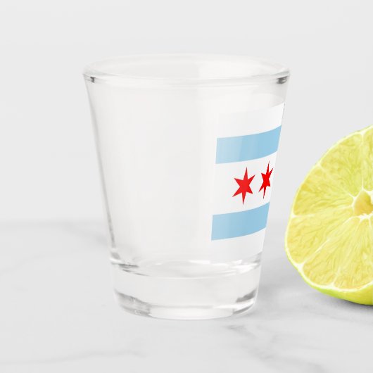 Patriottisch borrelglas met vlag van Chicago Shot Glas (Links)