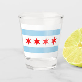Patriottisch borrelglas met vlag van Chicago Shot Glas
