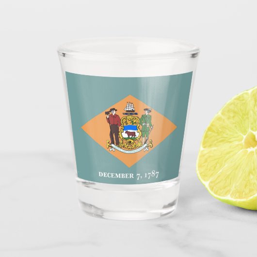 Patriottisch borrelglas met vlag van Delaware Shot Glas (Voorkant)