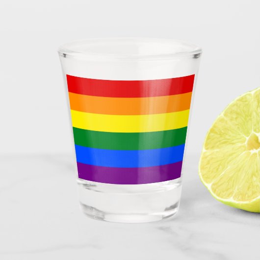 Patriottisch borrelglas met vlag van LGBT Shot Glas (Voorkant)